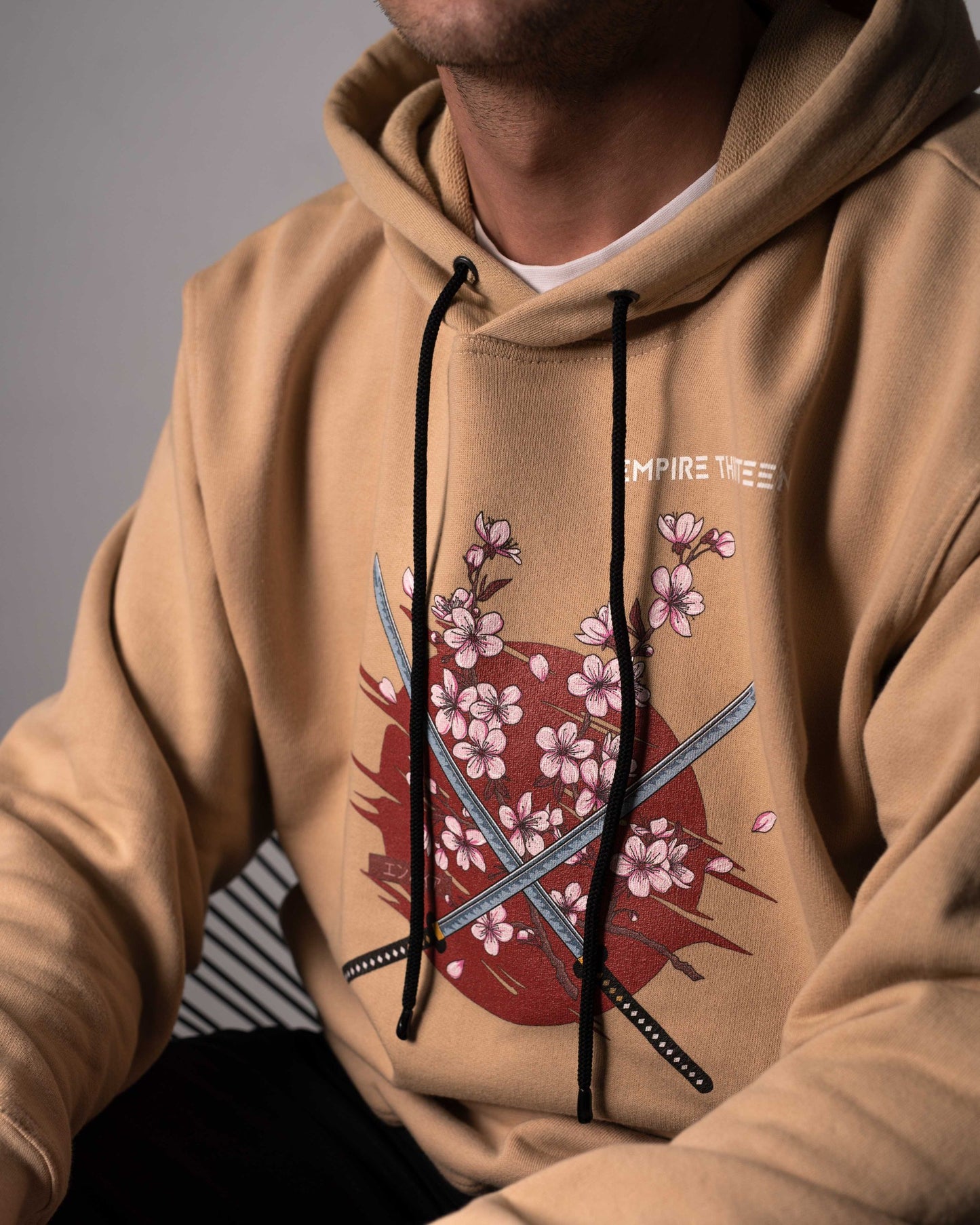 Sweat à capuche SAKURA beige